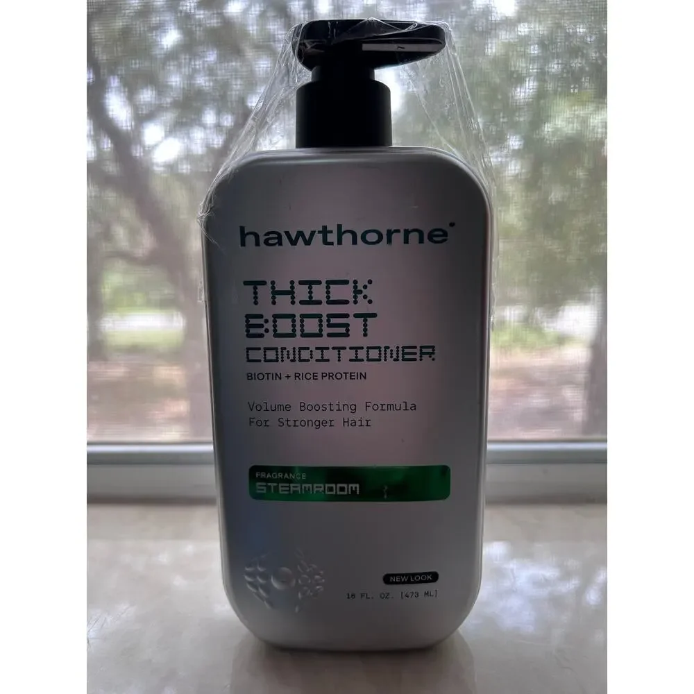 New Hawthorne Thick Boost Hair Conditioner Biotin + Rice Protein Steamroom 16oz
